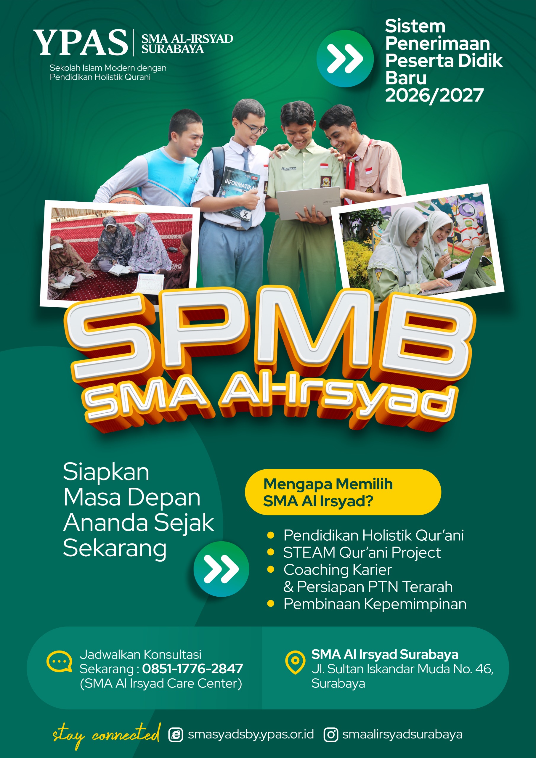 Sistem Penerimaan Murid Baru (SPMB) SMA Al-Irsyad Surabaya Tahun Pelajaran 2026 – 2027